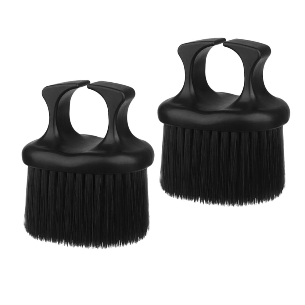 Homoyoyo Barber Brushes Nylon and Abs Material 2 Pcs with Ring Design Prevents Slipping and Won't Deform Professional Hair Detangling and Beard for Men for Hair Salons and Home Use