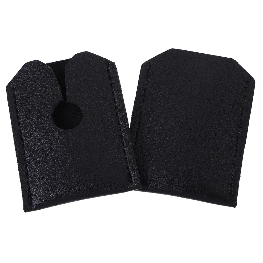 DECORNIJIA Head Protective Sleeve 2pcs Leather Safety Head Cover for Men Travel Shaving Accessory