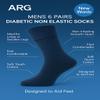 ARG 6 Pairs Men's Non-Elastic Diabetic Socks | Easy Grip, Soft Loose Top | Rich Cotton | UK Size 6-11 (Multicoloured, one size) view 2