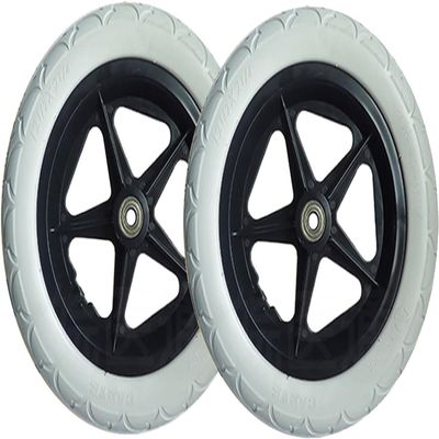 12-inch Wheelchair Replacement Rear Wheel, 12 1/2 X 2 1/4 Solid Rubber Tire, Non-Inflatable, for Wheelchairs, Rollators, Walking Aids(Gray)