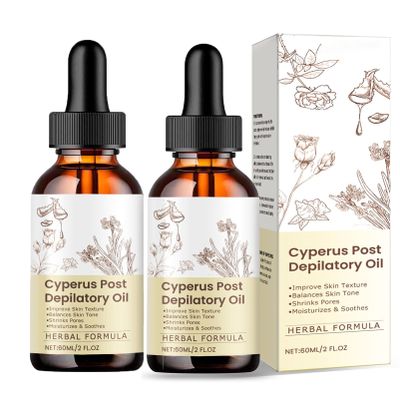 Cyperus Rotundus Oil,2PCS Cyperus Rotundus Oil for Hair Removal,Natural & Effective Hair Removal Solution,Smooth Skin & Reduce Body Hairs Growth,Absorb Quickly & Lightweight for Women & Men