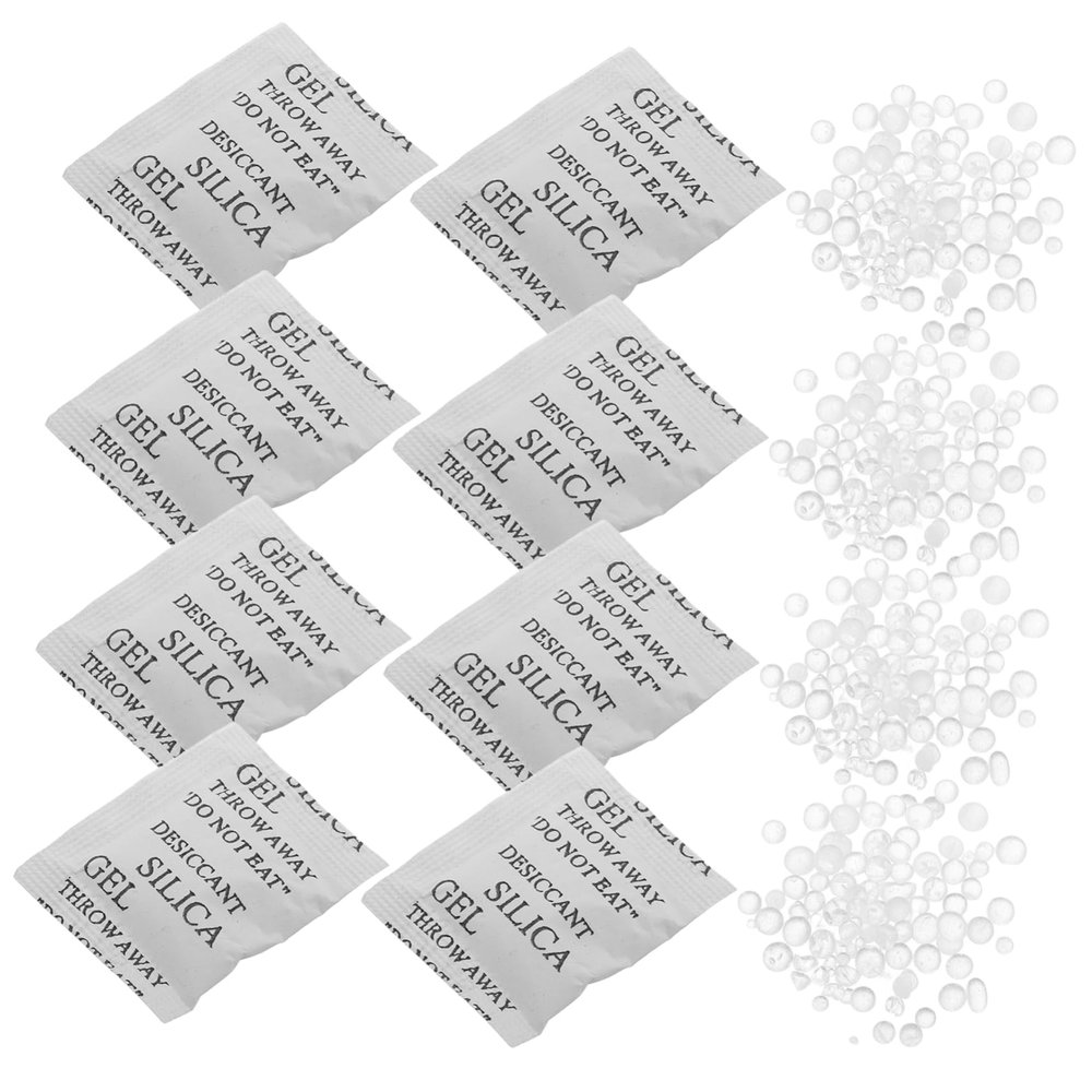 Ipetboom Silica Gel Moisture Absorbing Packets with High Moisture Absorption 100pcs with Prolonged Effect, 2 Gram White Silica Gel Sachets for Food Storage and Clothes for Closet and Food