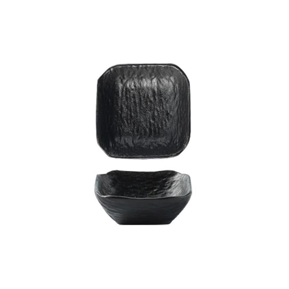 Sauce Bowls Soy Sauce Dishes, Pinch Sauce Dish Bowls, Mini Bowl for Side Dish, Ketchup, Soy, BBQ, Sushi, Party, Condiments Serving Bowles Set for Seasoning, Appetizer, Vinegar, Ketchup(Black)