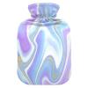 Swirls Marble Hot Water Bottle with Soft Fleece Cover Hot Water Bag for Neck and Shoulder Pain Relief Hot and Cold Therapies-S view 1