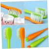 COLLBATH 4 Pcs Kids Manual Toothbrushes Soft Bristles Children Toothbrushes Carrot Shape Comfortable to Use Pp TPR Material Daily Use for Boys and Girls view 2