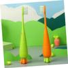 COLLBATH 4 Pcs Kids Manual Toothbrushes Soft Bristles Children Toothbrushes Carrot Shape Comfortable to Use Pp TPR Material Daily Use for Boys and Girls view 4