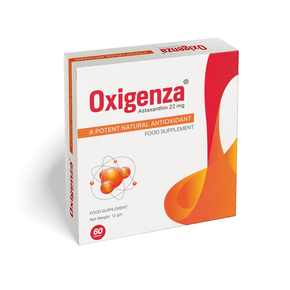 Oxigenza Astaxanthin 22mg - 60 Tablets Premium Antioxidant Support for Skin, Eyes & Vitality