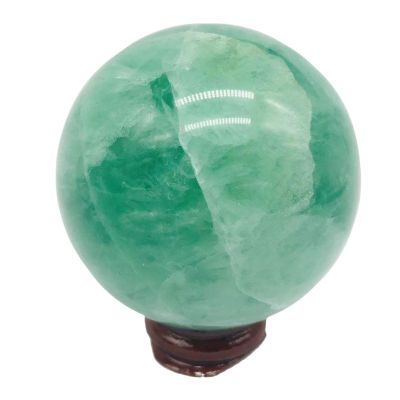 DECORN Green Fluorite Quartz Crystal Ball with Stand Healing Crystals Sphere Decorative Gemstone Ball Meditation Witchcraft Home Decor,180mm