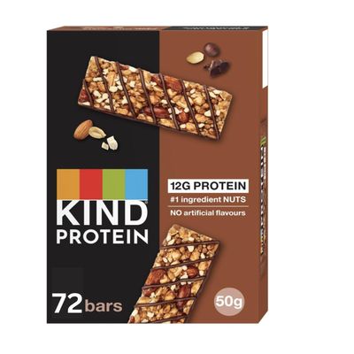 KIND Protein Bars, Gluten Free Snack Bars, Milk Chocolate Latte, High Fibre, Healthy Snack, Source of Protein, No Artificial Colours, Flavours or Preservatives, Multipack 72 x 50g