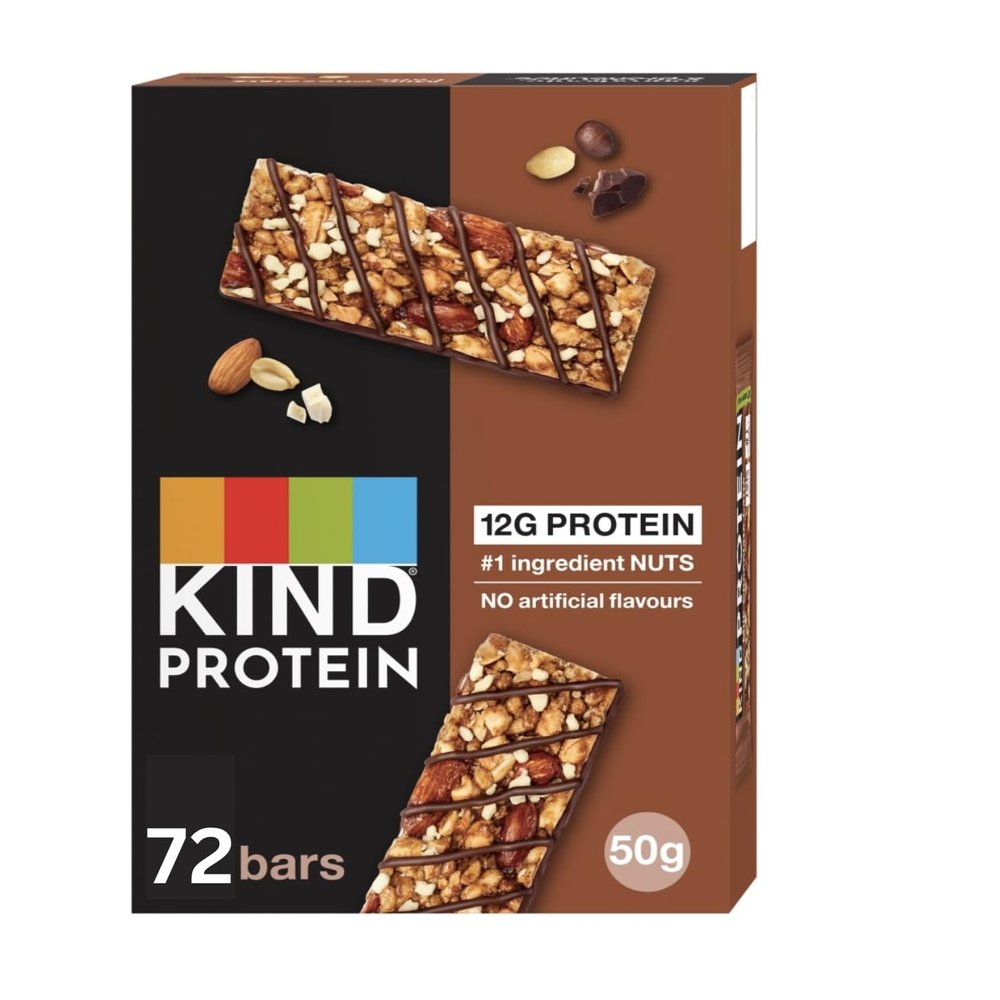 KIND Protein Bars, Gluten Free Snack Bars, Milk Chocolate Latte, High Fibre, Healthy Snack, Source of Protein, No Artificial Colours, Flavours or Preservatives, Multipack 72 x 50g