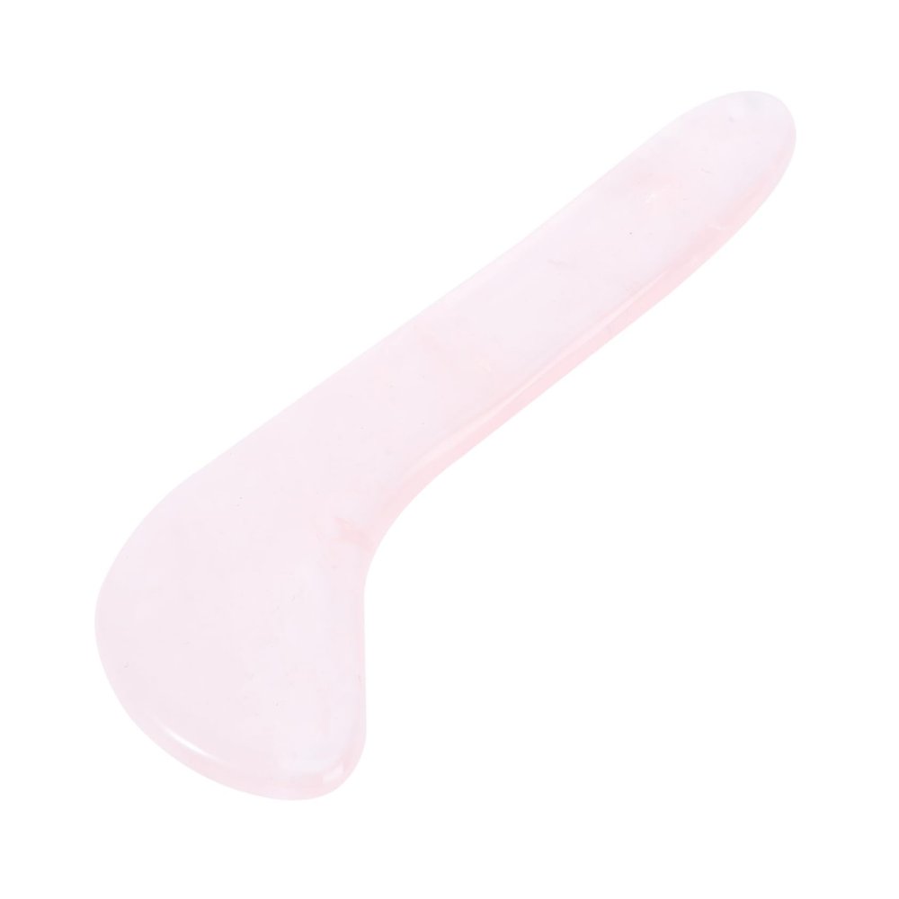 OUNONA Rose Quartz Scraping Board Jade Stone Gua Sha Tool Face Body Massage Roller Natural Stone for Acupuncture