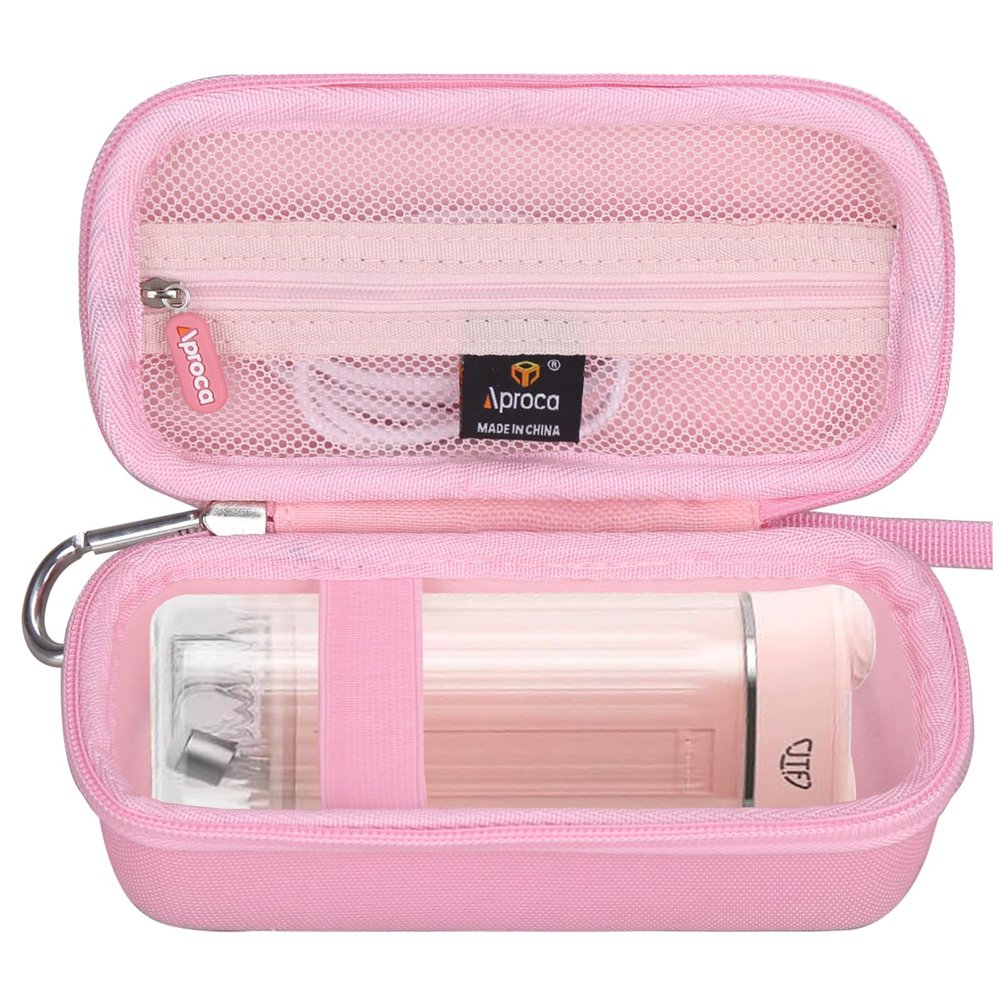 Aproca Hard Case Compatible with JTF Portable Mini Water Dental Flosser, Storage Bag for Flosser Accessories - Pink (Case Only)