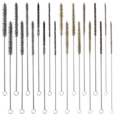 20 Pcs Pipe Cleaning Brushes, Stainless Steel & Bronze Wire Tube Cleaners, Multi-Sized 0.24-0.59 for Sink Drains