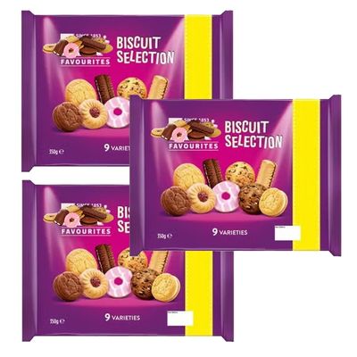 Favourites 9 Varieties Biscuit Selection 350g Assorted Crunchy & Cream Biscuits Classic Biscuit Collection - Fx (3)