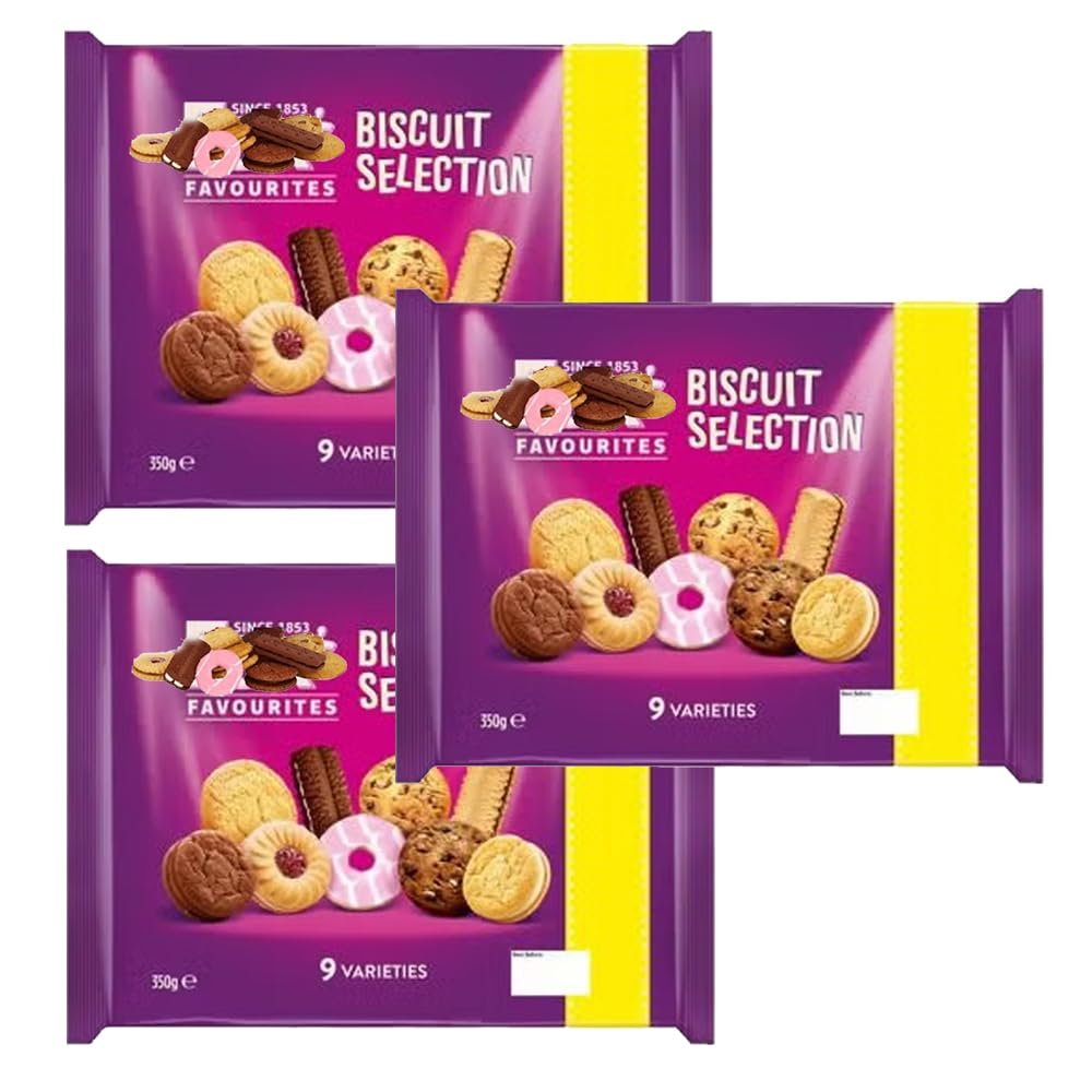 Favourites 9 Varieties Biscuit Selection 350g Assorted Crunchy & Cream Biscuits Classic Biscuit Collection - Fx (3)