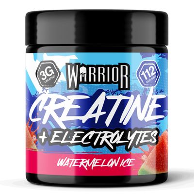 Warrior Creatine Monohydrate + Electrolytes 360g (112 Servings) Creatine & Electrolyte Powder Drink Micronised Creatine Powder for Strength, Performance & Hydration Watermelon