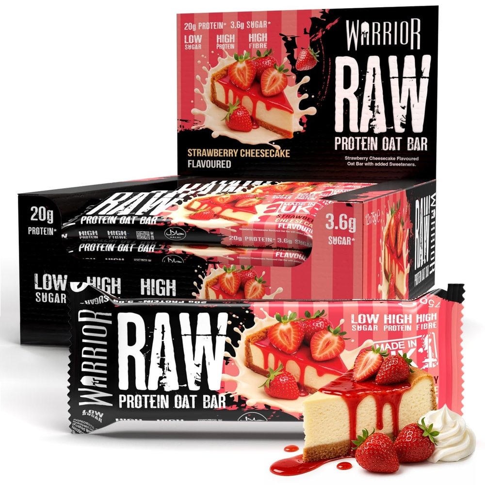 Warrior RAW Protein Bars 12 x 75g High Protein Oat Flapjack Snack