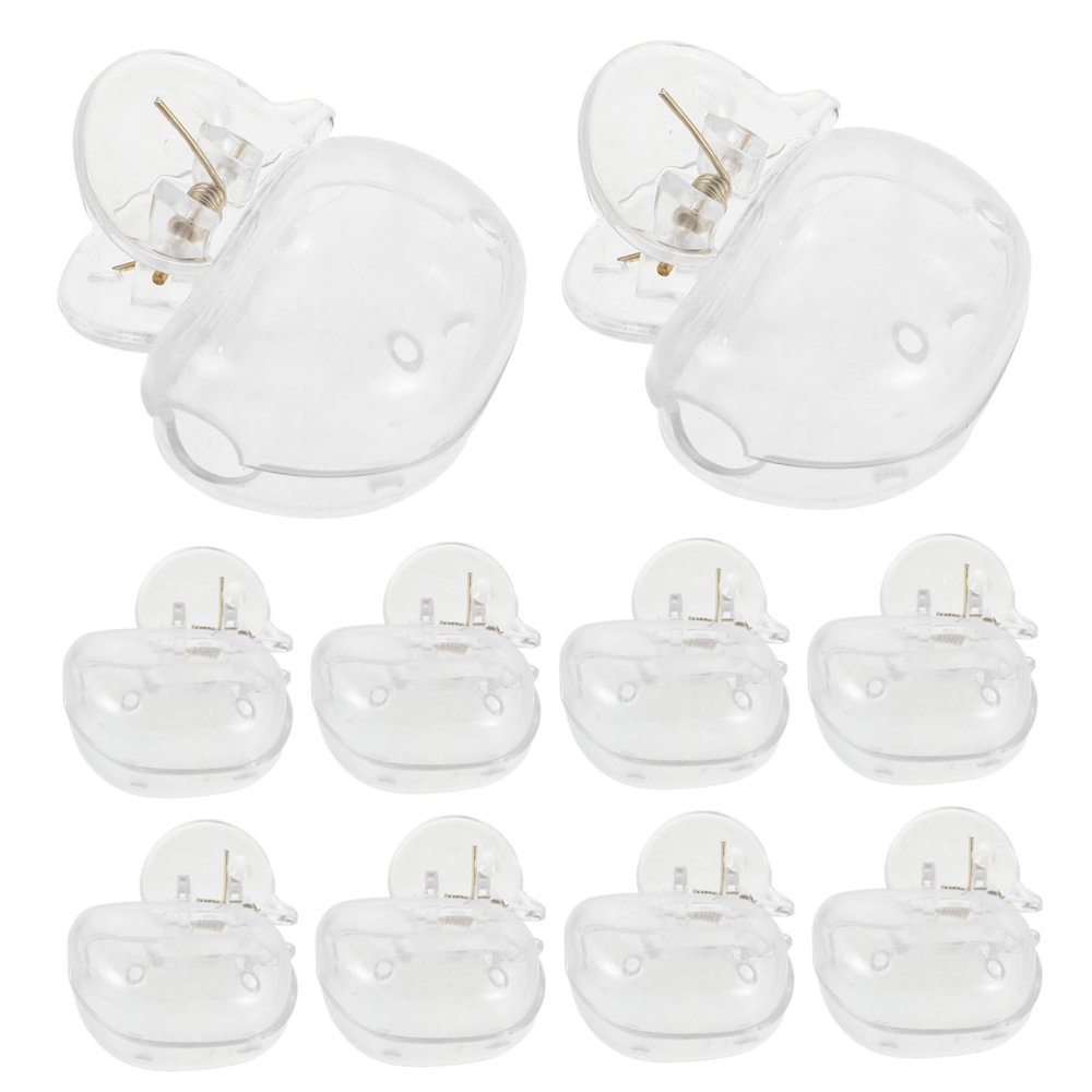 Beaupretty 10pcs Portable Toothbrush Storage Box Plastic Duck Shape Case Toothbrush Coverings Clips for Travel Bathroom Home Use Cute Protector Covers