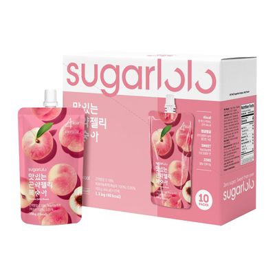Intake Sugarlolo Drink 150 g x 10 Pieces | Low Calorie Fruitand Sugar Free | Ideal for Diabetics and Health Consciousness | (pack of 10, Peach)