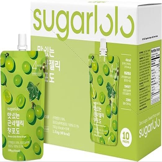 Intake Sugarlolo Fruit Drink 150 g x 10 Pieces | Low Calorie Fruit and Sugar Free | Ideal for Diabetics and Health Consciousness | (pack of 10, Green Grape)