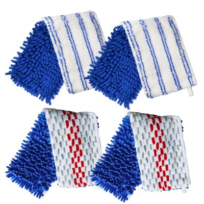 4 Pack Mop Heads Replacements Compatible with O-cedar Dual-Action Flip Mop, Chenille + Microfiber Mop Refills for Dry/Wet Use, Reusable and Machine Washable Dust Mop Cloths for Hardwood Floor Cleaning