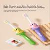 Vonmerie Children's Dinosaur Toothbrush for 7-12 Years, Ultra-Soft Bristles (Green+Red+Blue/Copper-Free Bristle Head) view 2