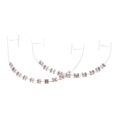 1 Pair Dental Fake Braces with Storage Box Dental Fashion Decoration (Grey)