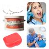 1 Pair Dental Fake Braces with Storage Box Dental Fashion Decoration (Grey) view 2