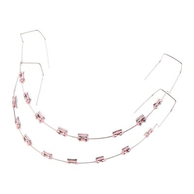 1 Pair Dental Fake Braces with Storage Box Dental Fashion Decoration (Pink)