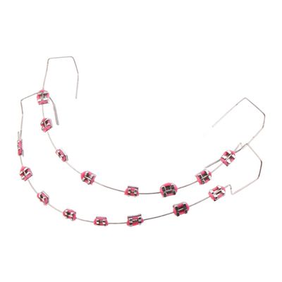 1 Pair Dental Fake Braces with Storage Box Dental Fashion Decoration (Rose Red)