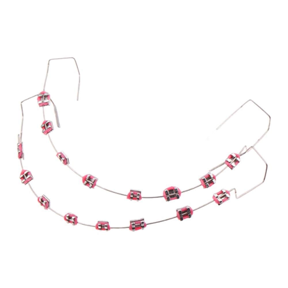 1 Pair Dental Fake Braces with Storage Box Dental Fashion Decoration (Rose Red)