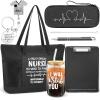 LemonRoad 7 Pcs Nurse Gifts Set Nursing Christmas Gift Rn Gifts for Nurse Week Accessories for Work Appreciation Gift for Nursing Graduation School Practitioner(Black) view 1