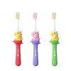 Vonmerie Children's Dinosaur Toothbrush for 7-12 Years, Ultra-Soft Bristles (Green+Red+Purple/Copper-Free Bristle Head)