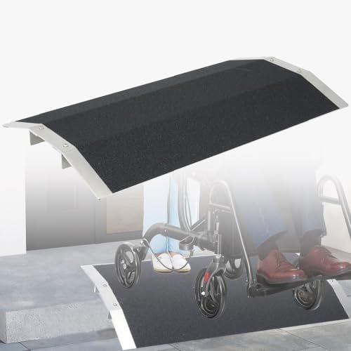 660lbs Wheelchair Ramp - Non-Slip Safety Threshold Ramp for Stairs, Steps, Doorways & Driveways - 8cm High Access Solution for Easy Mobility