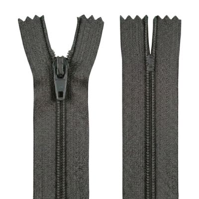 18" (45.7cm) Dark Grey Zip - Closed-End - Dressmaking, Sewing & Craft