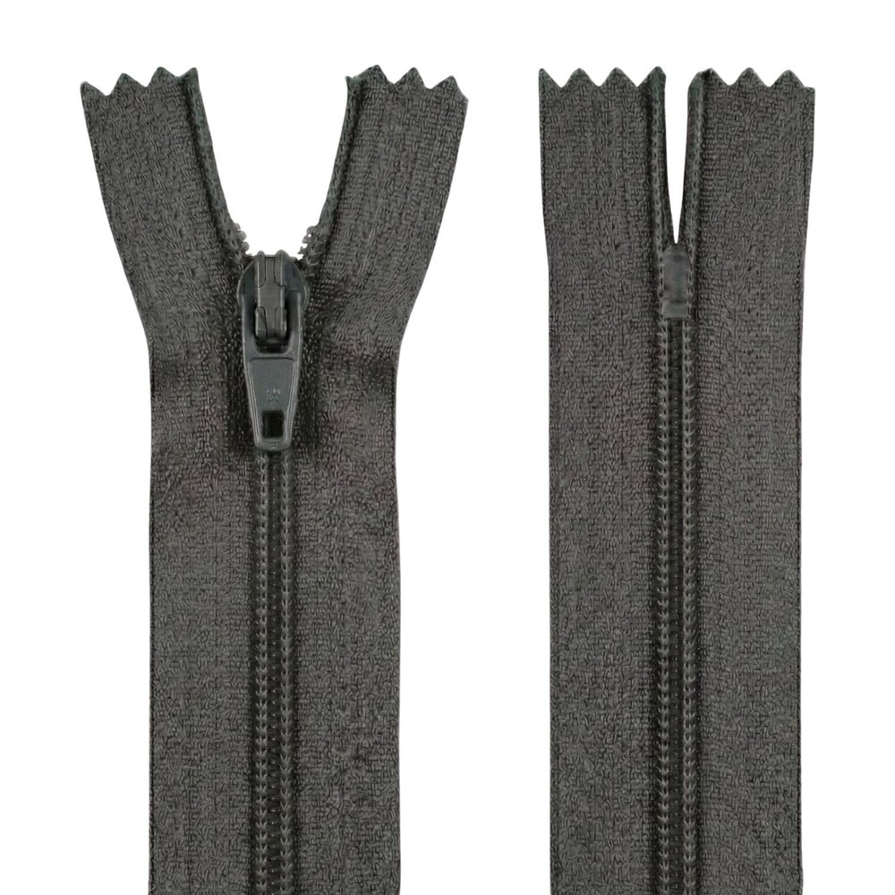 22" (55.9cm) Dark Grey Zip - Closed-End - Dressmaking, Sewing & Craft