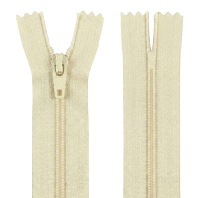 16" (40.6cm) Cream Zip - Closed-End - Dressmaking, Sewing & Craft