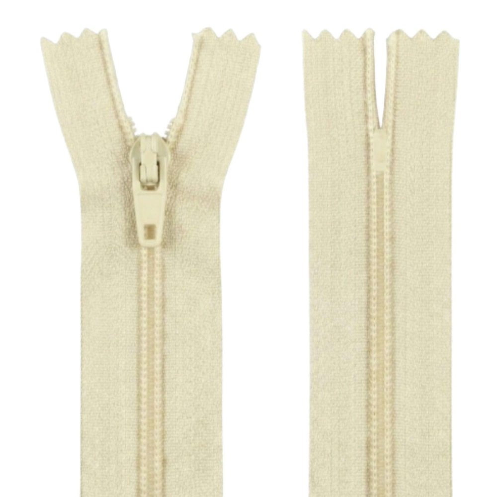 16" (40.6cm) Cream Zip - Closed-End - Dressmaking, Sewing & Craft