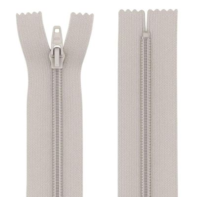 22" (55.9cm) Silver Grey Zip - Closed-End - Dressmaking, Sewing & Craft