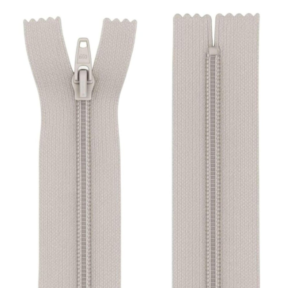 22" (55.9cm) Silver Grey Zip - Closed-End - Dressmaking, Sewing & Craft