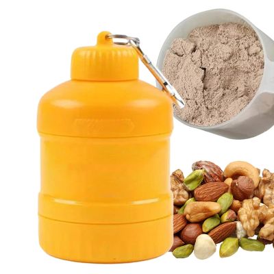 Dtaigou Powder Holder,with Carabiner Powder Case - Canister Shaker Portable Bin Storage Leak Proof Bottle for Bodybuilding Camping Workout Gym