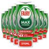 Fairy Max Power Hand Washing-Up Liquid Pack of 8 x 370ml | Easy & Effortless Cleaning for Oily Pots and Pans view 1