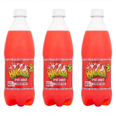 Biga Fruit Punch Flavoured Soft Drink, 600 ml, Pack of 3