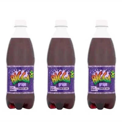 Biga Grape Flavoured Soft Drink, 600 ml, Pack of 3