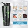 AOOWU Protein Shaker Bottle with Stainless Steel Mixing Ball 750ml, Stainless Steel Protein Shaker Cup, Protein & Supplement Shaker Bottle, Leak Proof Metal Sports Water Bottle, BPA Free for Gym view 4