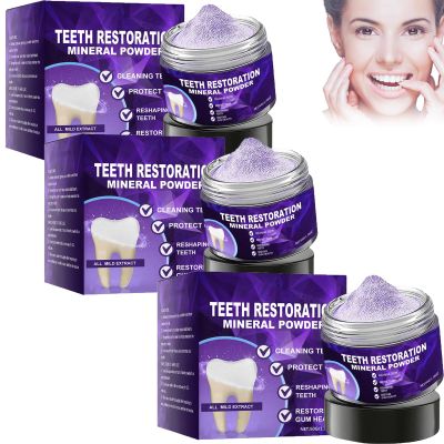 Dental Repair Mineral Powder - Tooth Repair Mineral Powder, Teeth Bleaching Tooth Repair Mineral Powder, Dental Restoration Mineral Powder Teeth White Powder Teeth Strengthening and Gum Care (3)