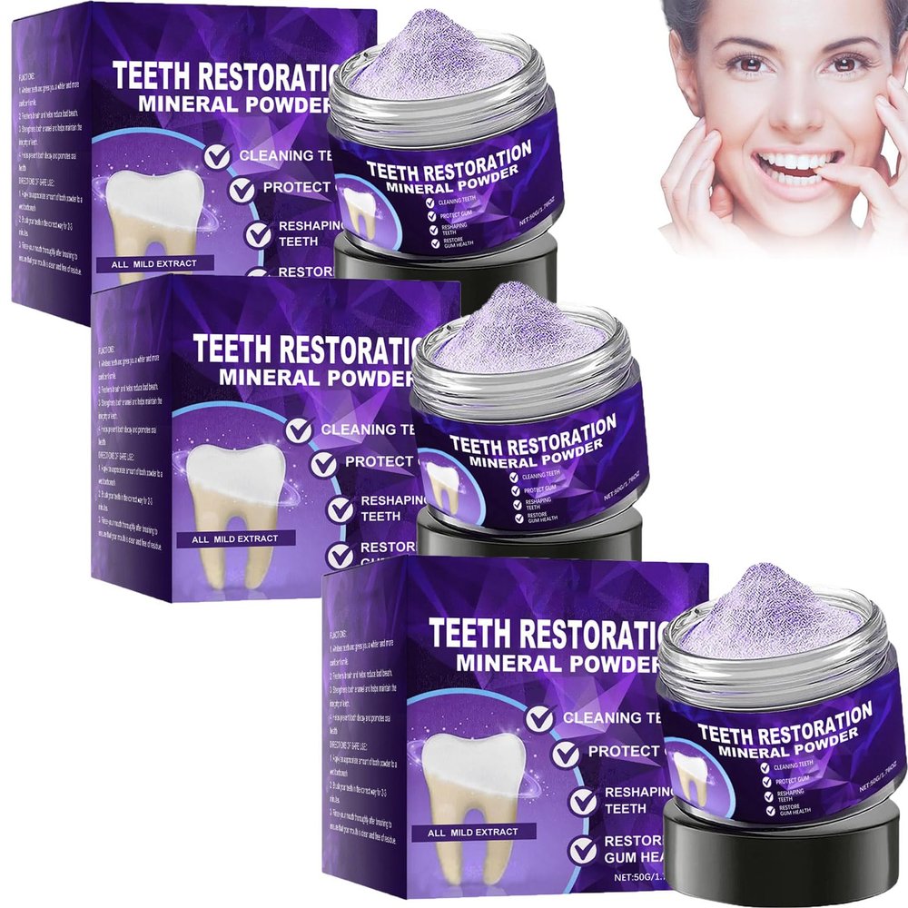 Dental Repair Mineral Powder - Tooth Repair Mineral Powder, Teeth Bleaching Tooth Repair Mineral Powder, Dental Restoration Mineral Powder Teeth White Powder Teeth Strengthening and Gum Care (3)