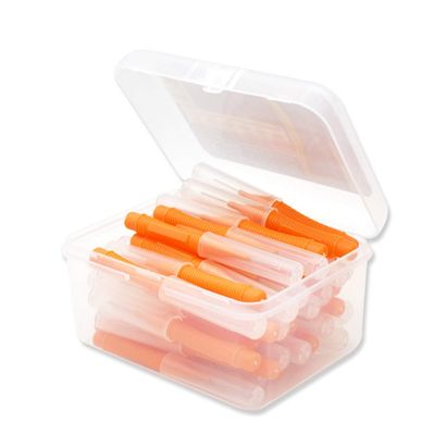 40 Pieces Interdental Brush Push-Pull Teeth Brushes I Shaped Indoor Outdoor Oral Hygiene Tool Household Travel Orange 0.6 mm