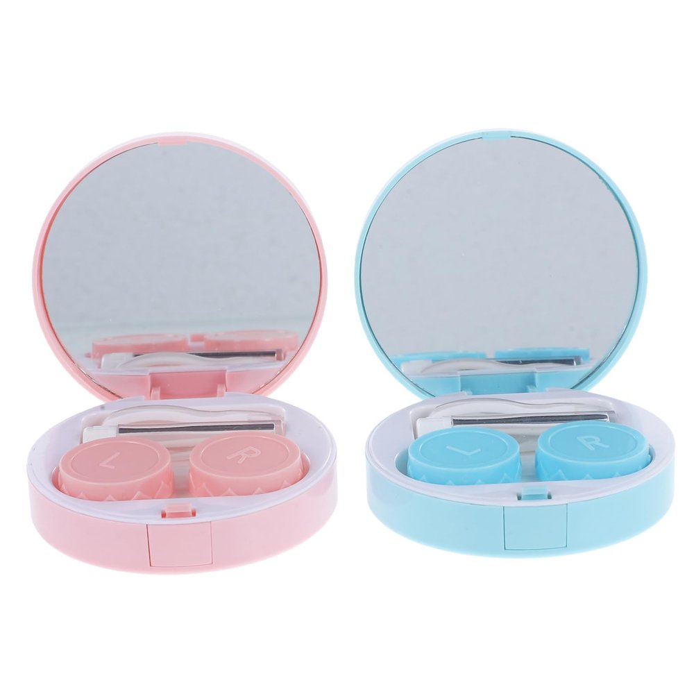 BIUDECO 2sets Portable Reusable Contact Lens Case Outdoor Contacts Holder for Delicate Lenses Travel Accessories