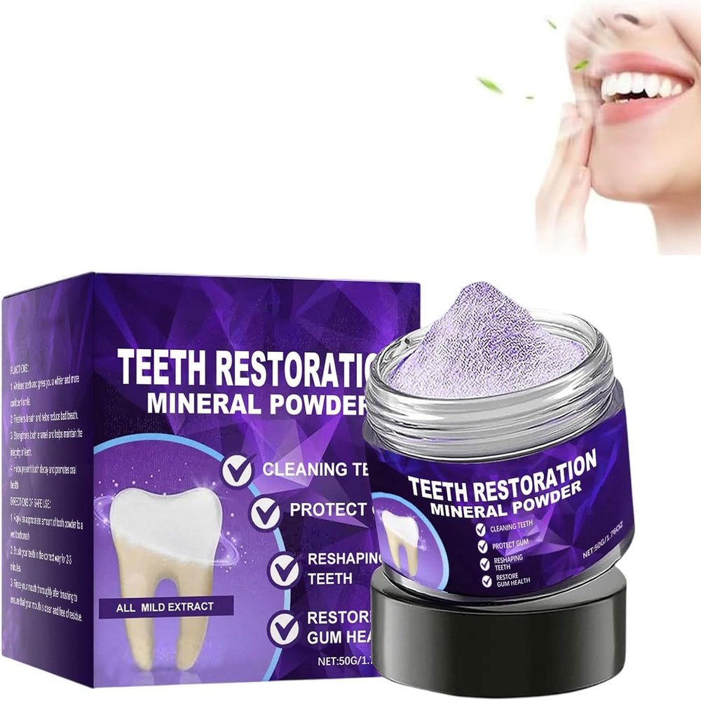 Teeth Restoration Mineral Powder,Teeth Whitening Powder,Dental Restoration Mineral ,Protect Gums and Freshen Breath,Effective in Strengthening and Gums (1)